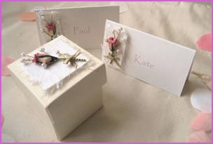 place settings and favour box