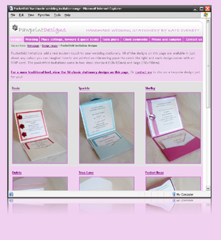 Modern pocketfold handmade wedding invitations