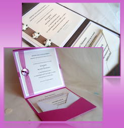 Pocket fold wedding invitations
